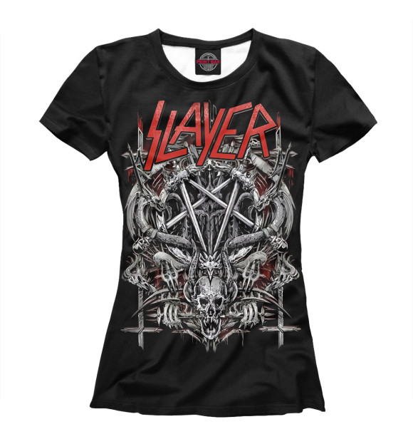 Женская футболка с изображением Slayer цвета Белый