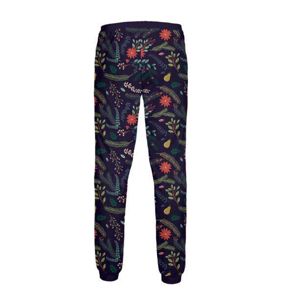 Мужские спортивные штаны с изображением Winter Pattern цвета Белый
