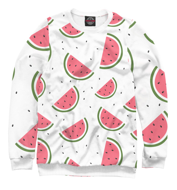 Свитшот для мальчиков с изображением Арбуз цвета Белый
