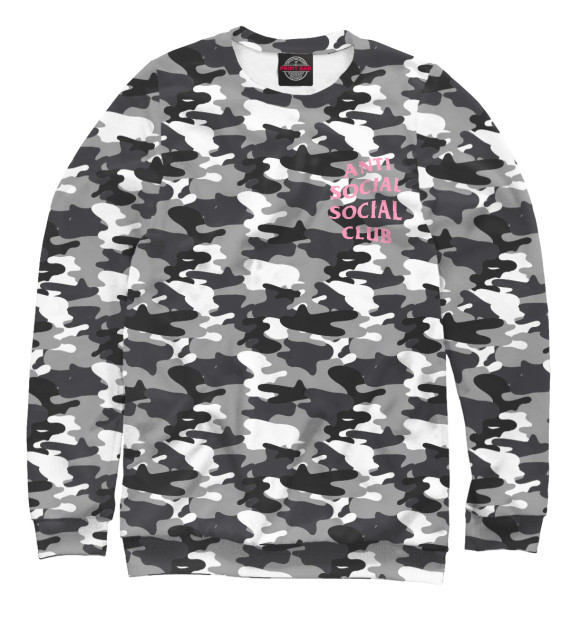 Мужской свитшот с изображением ANTI SOCIAL SOCIAL CLUB цвета Белый