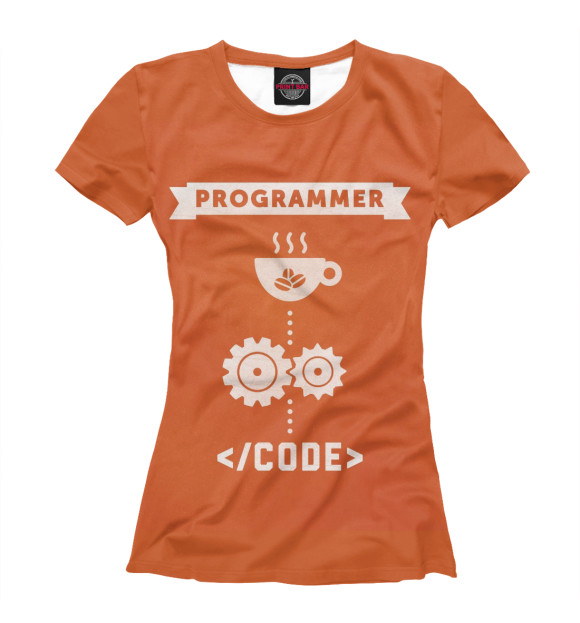 Женская футболка с изображением Programmer цвета Белый