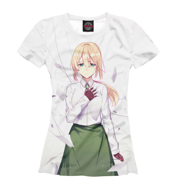Женская футболка с изображением Вайолет Аниме цвета Белый
