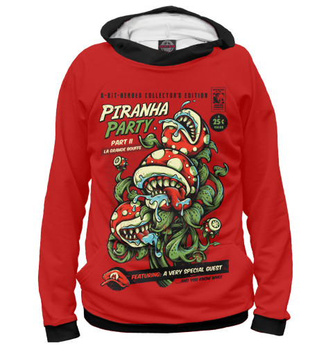 

Худи Print Bar, Белый, Piranha Party