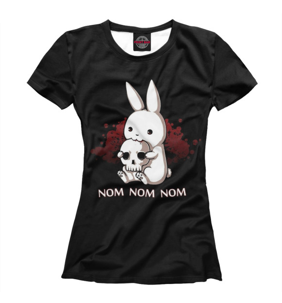 Женская футболка с изображением NOM NOM NOM цвета Белый