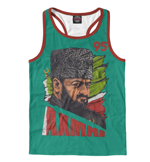 Мужская майка-борцовка с изображением Ахмат Чечня цвета Белый