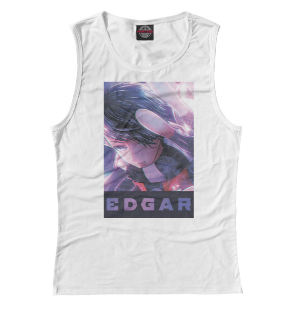 Женская майка с изображением Эдгар цвета Белый