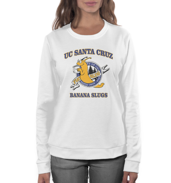 Женский свитшот с изображением UC Santa Cruz Banana Slugs цвета Белый