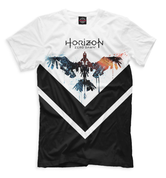 Мужская футболка с изображением Horizon Zero Dawn цвета Черный