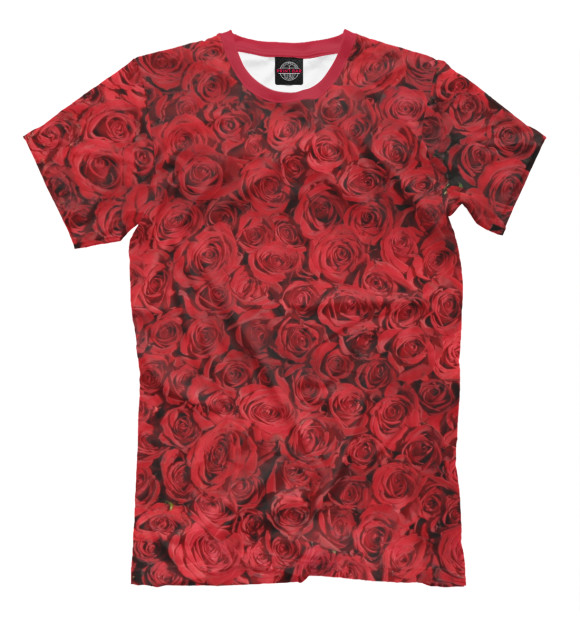 Мужская футболка с изображением Роза цвета Темно-бордовый