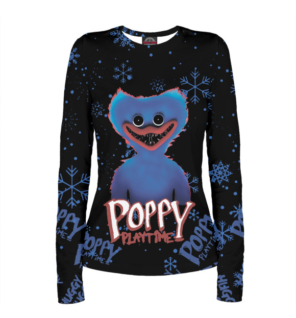 Женский лонгслив с изображением Poppy Playtime цвета Белый