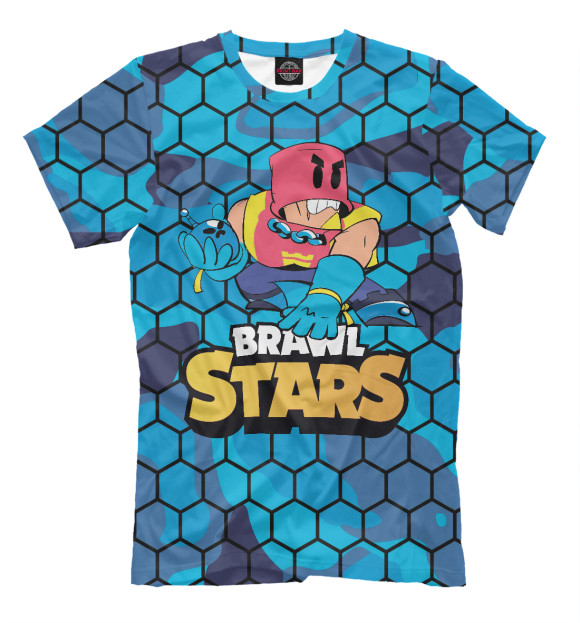 Мужская футболка с изображением ГРОМ GROM Brawl Stars цвета Белый