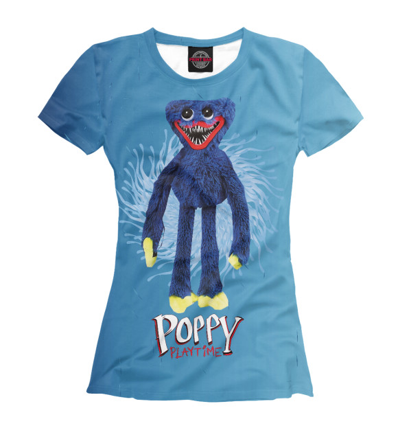 Футболка для девочек с изображением Poppy Playtime цвета Белый