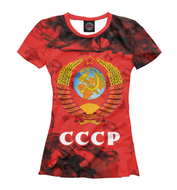 Женская футболка с изображением СССР / USSR цвета Белый