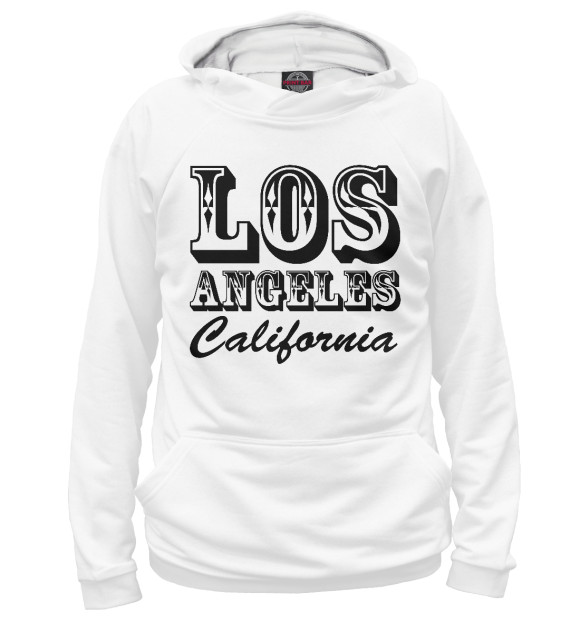 Женское худи с изображением Los Angeles цвета Белый