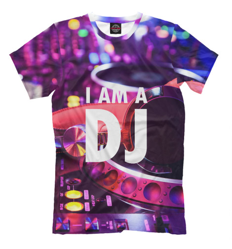 

Футболки Print Bar, Молочно-белый, I am a DJ