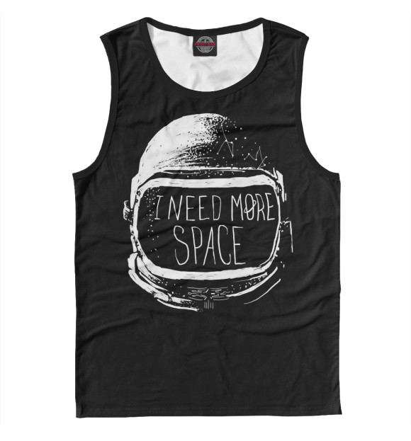 Мужская майка с изображением I need more space цвета Белый