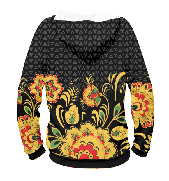 Мужское худи с изображением Хохлома Андрей цвета Белый