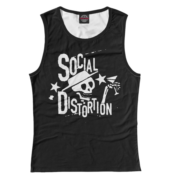 Женская майка с изображением Social Distortion цвета Белый