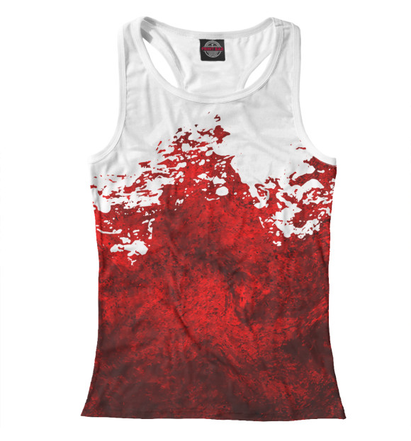 Женская майка-борцовка с изображением Кровавые брызги цвета Белый