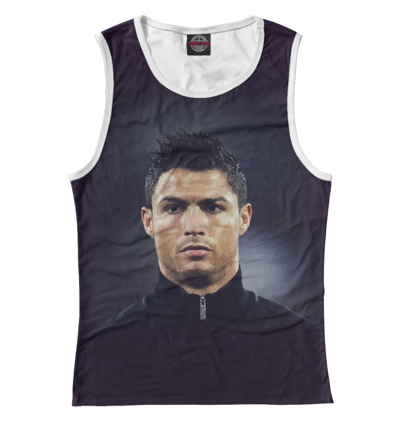 Женская майка с изображением Cristiano Ronaldo цвета Белый