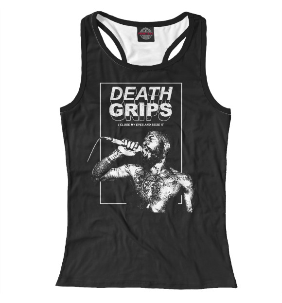 Женская майка-борцовка с изображением DEATH GRIPS 2 цвета Белый