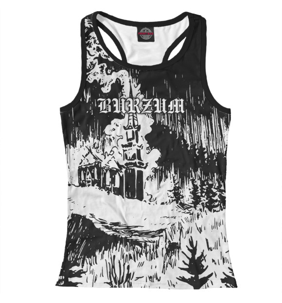 Женская майка-борцовка с притом Burzum цвета Белый Женская майка-борцовка с изображением Burzum цвета Белый