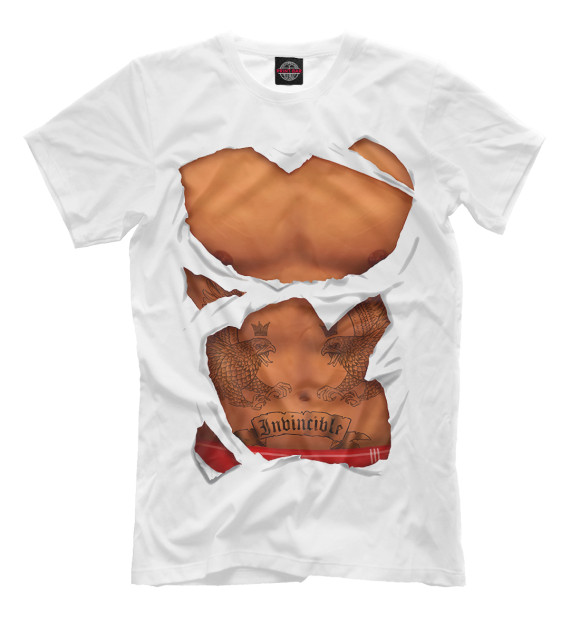 Мужская футболка с изображением Тело цвета Молочно-белый