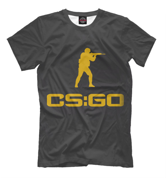 Мужская футболка с изображением CS GO цвета Темно-красный