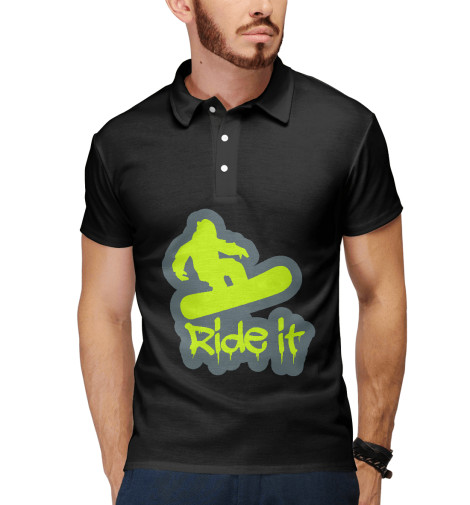 

Поло Print Bar, Белый, Ride It