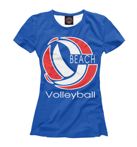 Женская футболка с изображением Пляжный волейбол цвета Белый