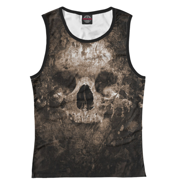 Женская майка с изображением череп цвета Белый