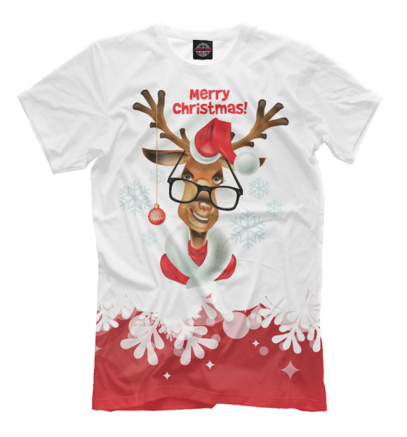 Футболка для мальчиков с изображением Merry Christmas цвета Белый