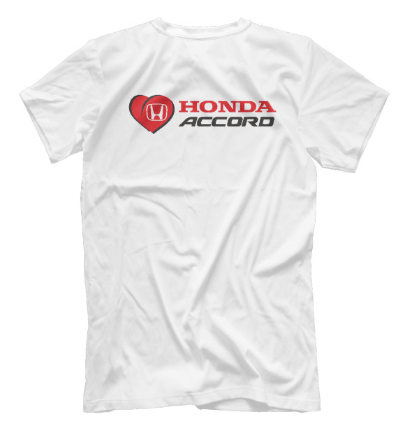 Мужская футболка с притом Хонда аккорд цвета Белый Мужская футболка с изображением Хонда аккорд цвета Белый