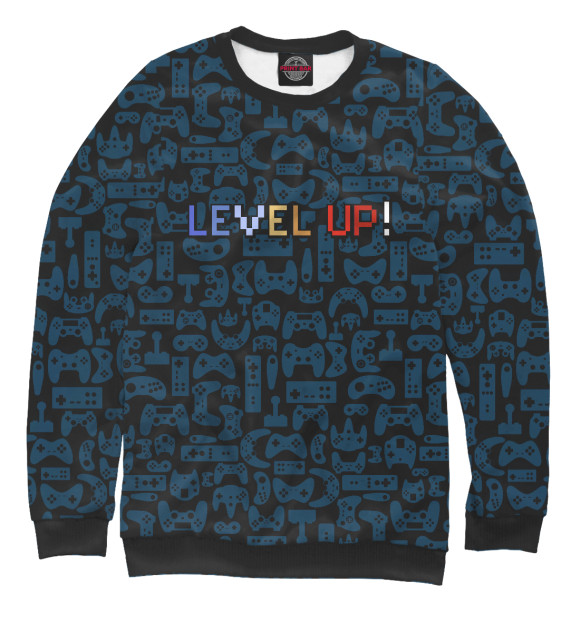 Женский свитшот с изображением Level up! цвета Белый