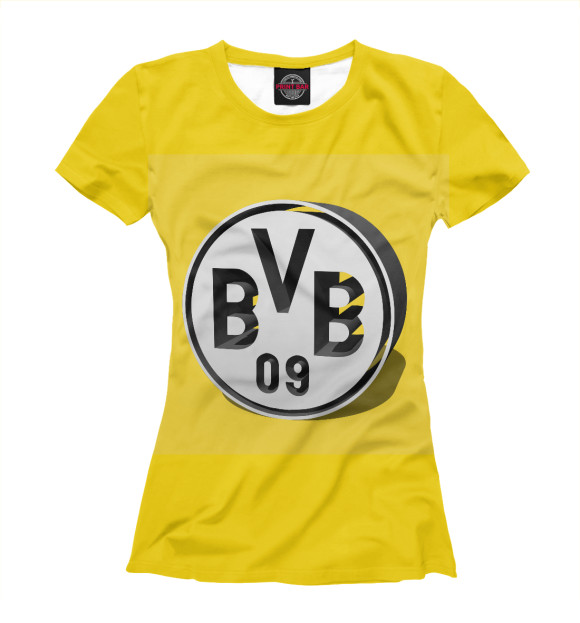Женская футболка с изображением Borussia Dortmund Logo цвета Белый