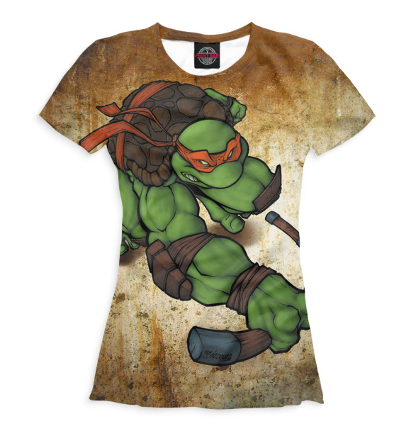 Футболка для девочек с изображением Микеланджело цвета Белый