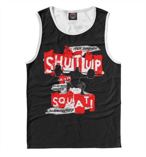 Майка для мальчика с изображением Shut up and squat цвета Белый