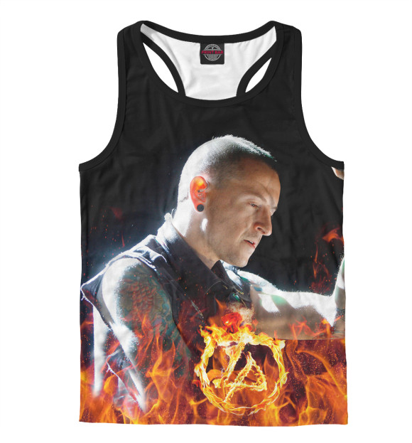 Мужская майка-борцовка с изображением Честер Беннингтон цвета Белый