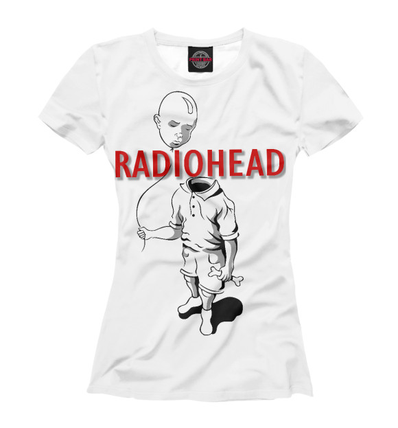 Женская футболка с изображением Radiohead цвета Белый