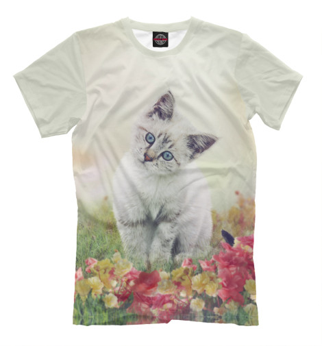 

Футболки Print Bar, Бежевый, Котенок