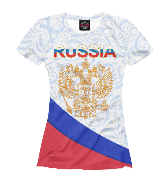 Женская футболка с изображением Сборная России цвета Белый
