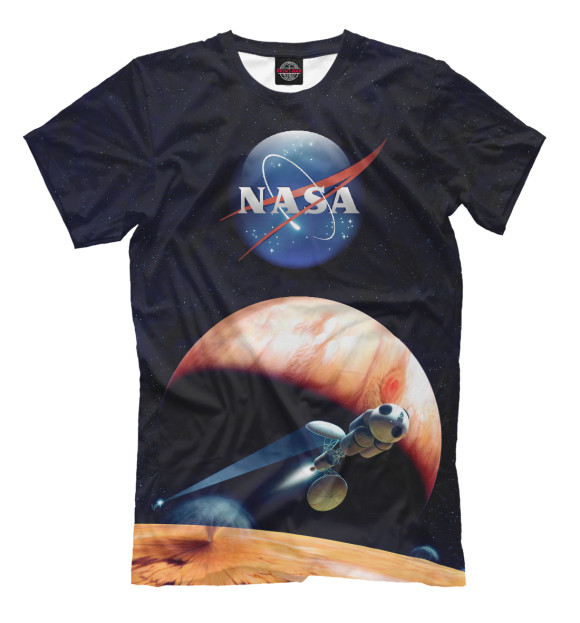 Мужская футболка с изображением NASA цвета Черный