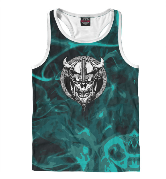 Мужская майка-борцовка с изображением Скандинавская символика цвета Белый