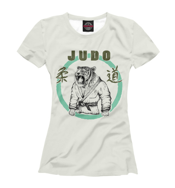 Женская футболка с изображением Дзюдо цвета Белый
