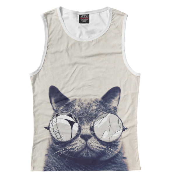 Майка для девочки с изображением котейко цвета Белый