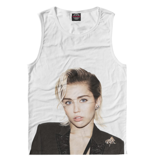Майка для мальчика с притом Miley Cyrus цвета Белый Майка для мальчика с изображением Miley Cyrus цвета Белый