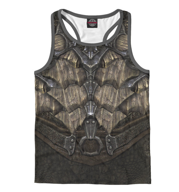 Мужская майка-борцовка с притом Skyrim: Dragonscale Armor цвета Белый Мужская майка-борцовка с изображением Skyrim: Dragonscale Armor цвета Белый