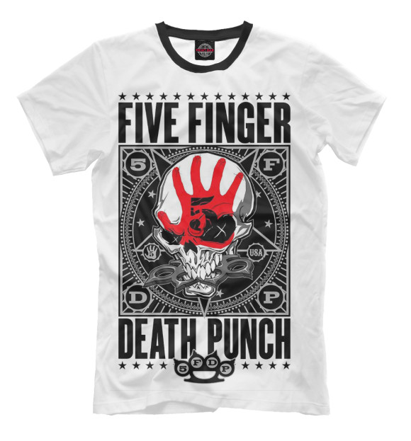 Мужская футболка с изображением Five Finger Death Punch цвета Молочно-белый