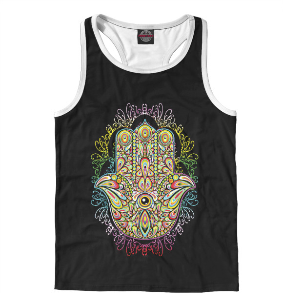 Мужская майка-борцовка с изображением Хамса цвета Белый