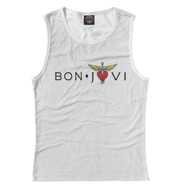 Майка для девочки с изображением Bon Jovi цвета Белый